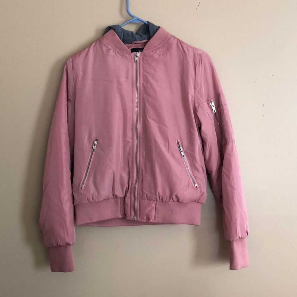 Pink hoodie bomber